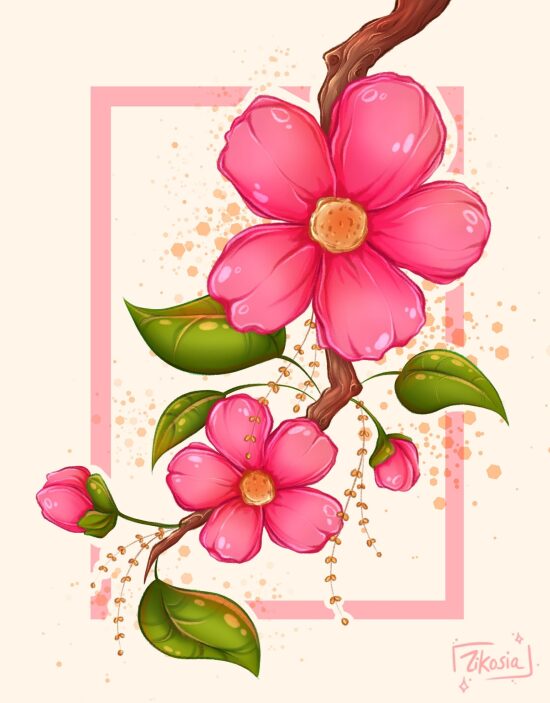 Fleurs roses